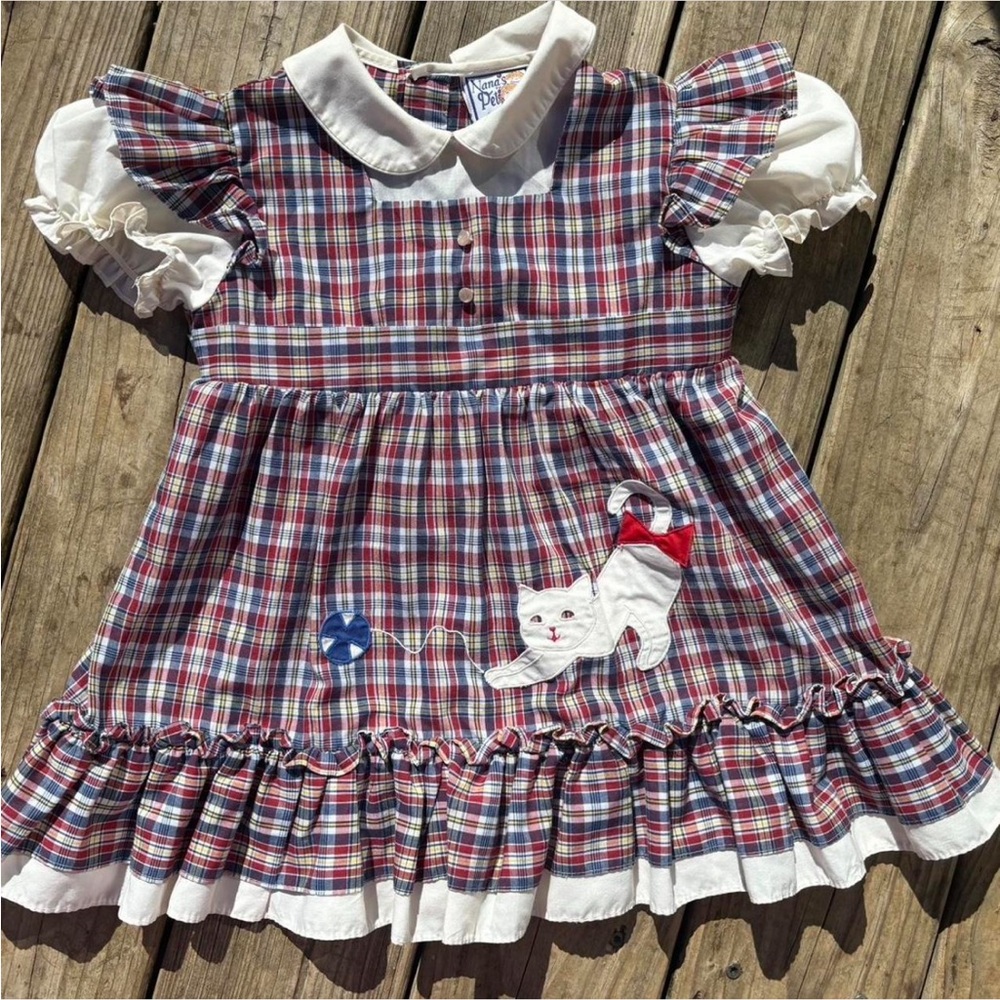 Vintage plaid collared dress